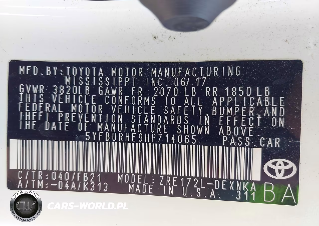 2017 Toyota Corolla Le VIN:5YFBURHE9HP714065 - 9