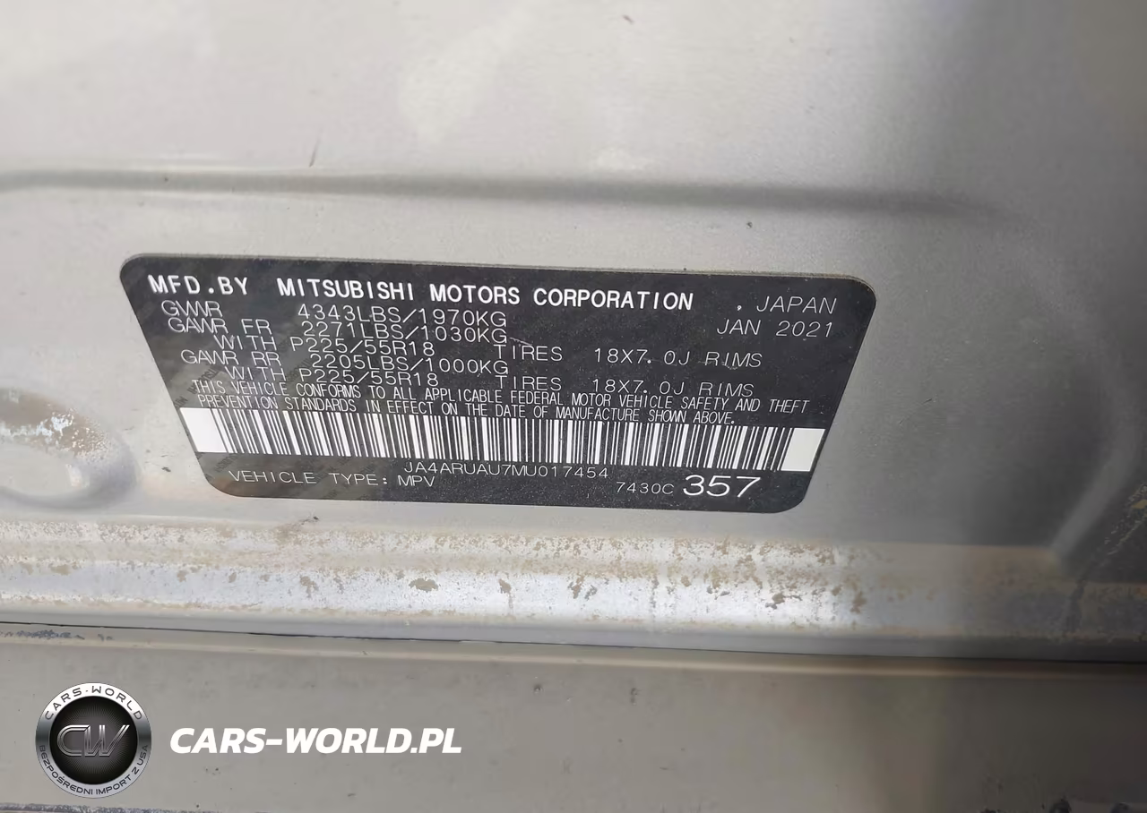 2021 Mitsubishi Outlander Sport 2.0 Be Awc-2.0 Es Awc-2.0 Le Awc-2.0 Se Awc VIN:JA4ARUAU7MU017454 - 9