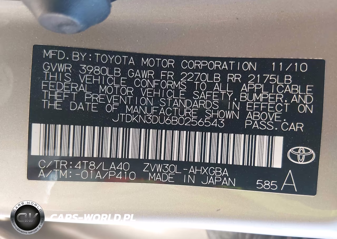 2011 Toyota Prius Five VIN:JTDKN3DU6B0256543 - 9