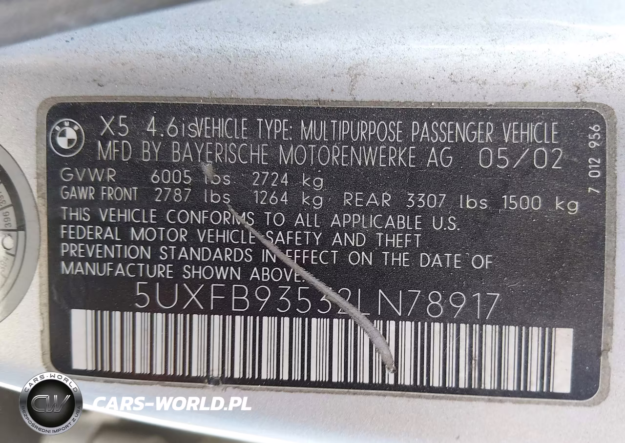 2002 BMW X5 4.6Is VIN:5UXFB93532LN78917 - 9