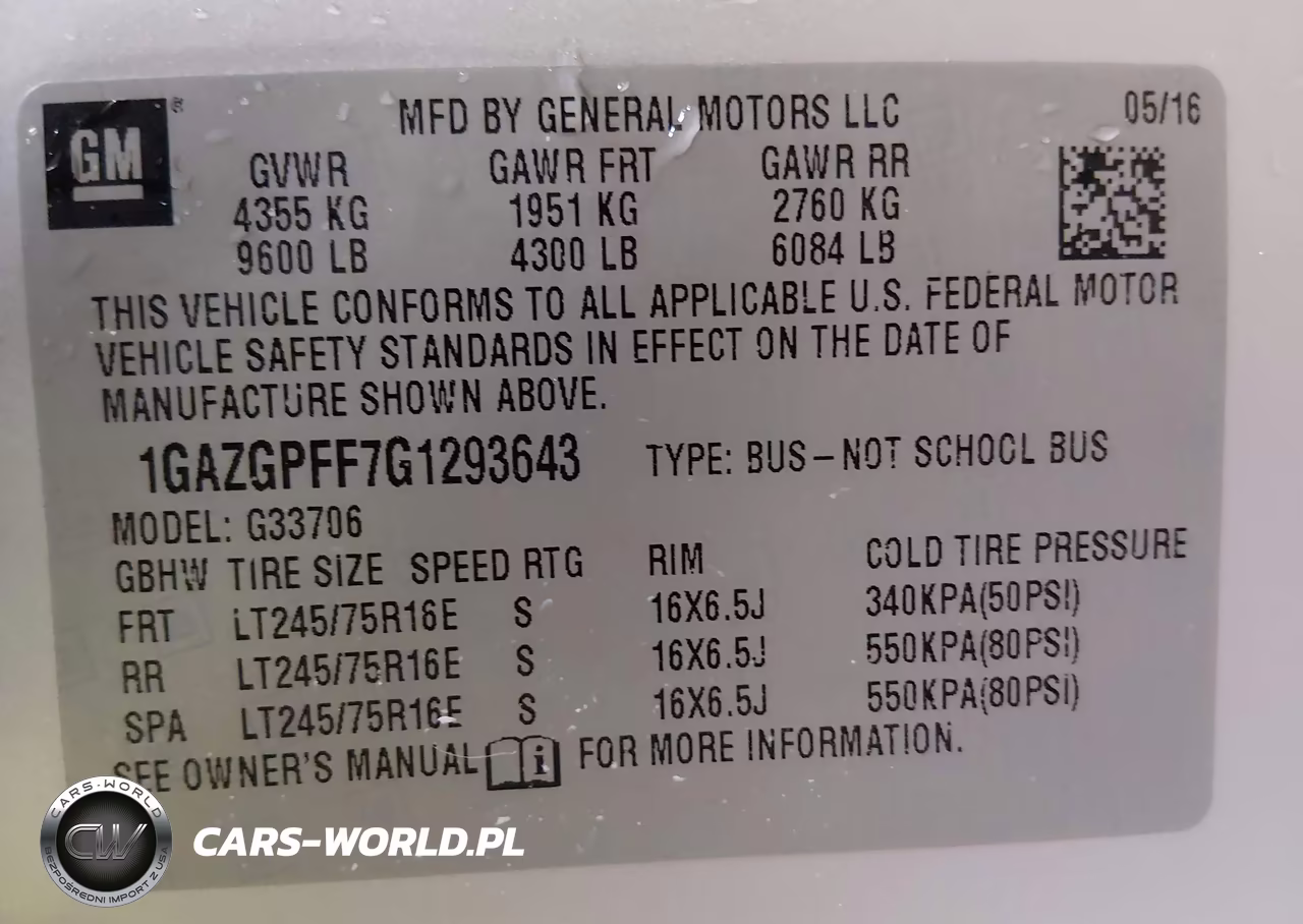 2016 Chevrolet Express 3500 Lt VIN:1GAZGPFF7G1293643 - 9