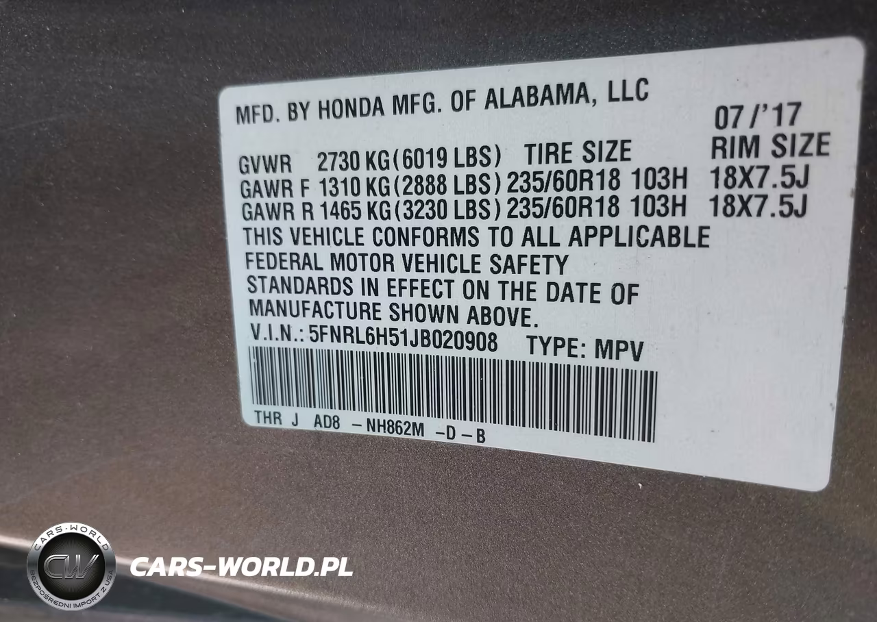 2018 Honda Odyssey Ex VIN:5FNRL6H51JB020908 - 9