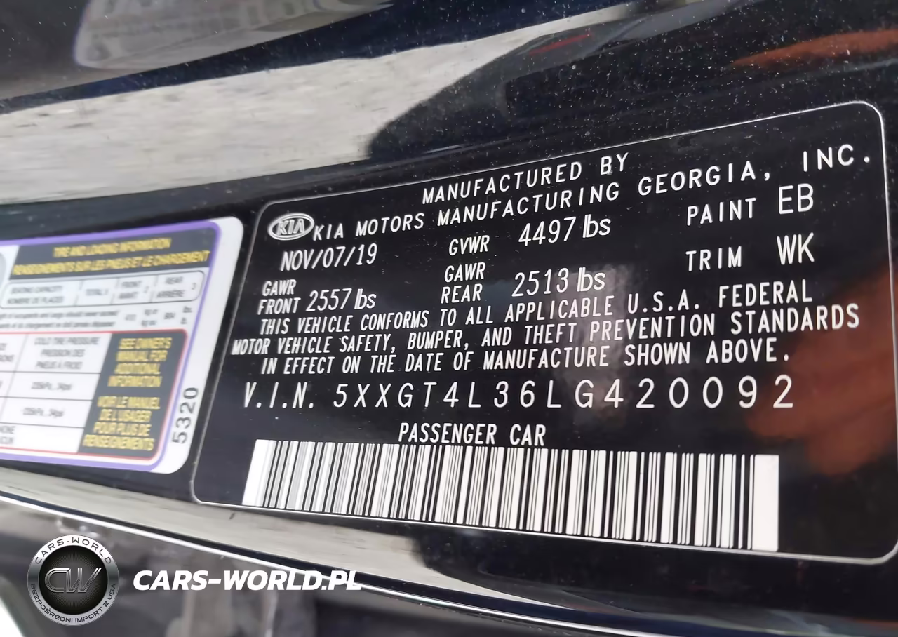 2020 Kia Optima S VIN:5XXGT4L36LG420092 - 9
