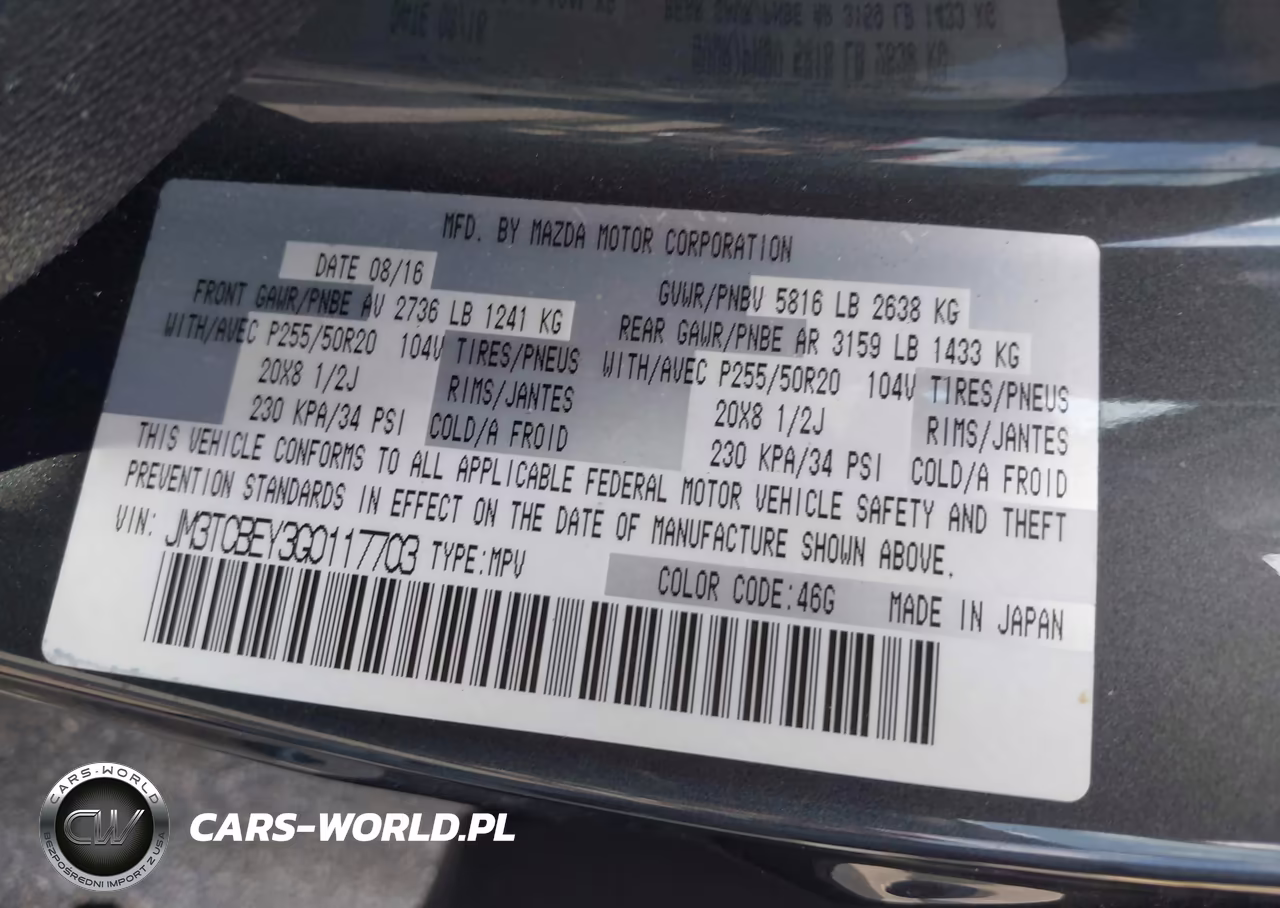 2016 Mazda Cx-9 Signature VIN:JM3TCBEY3G0117703 - 9