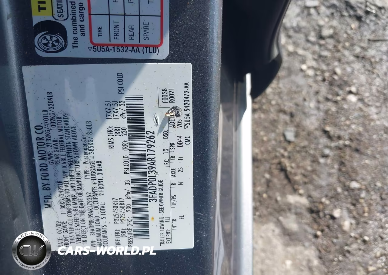 2010 Ford Fusion Hybrid VIN:3FADP0L39AR179262 - 9