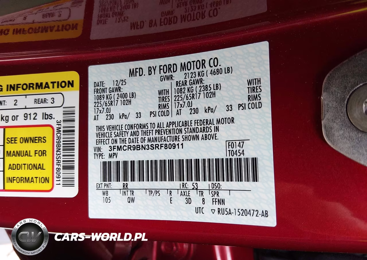 2025 Ford Bronco Sport Big Bend VIN:3FMCR9BN3SRF80911 - 9