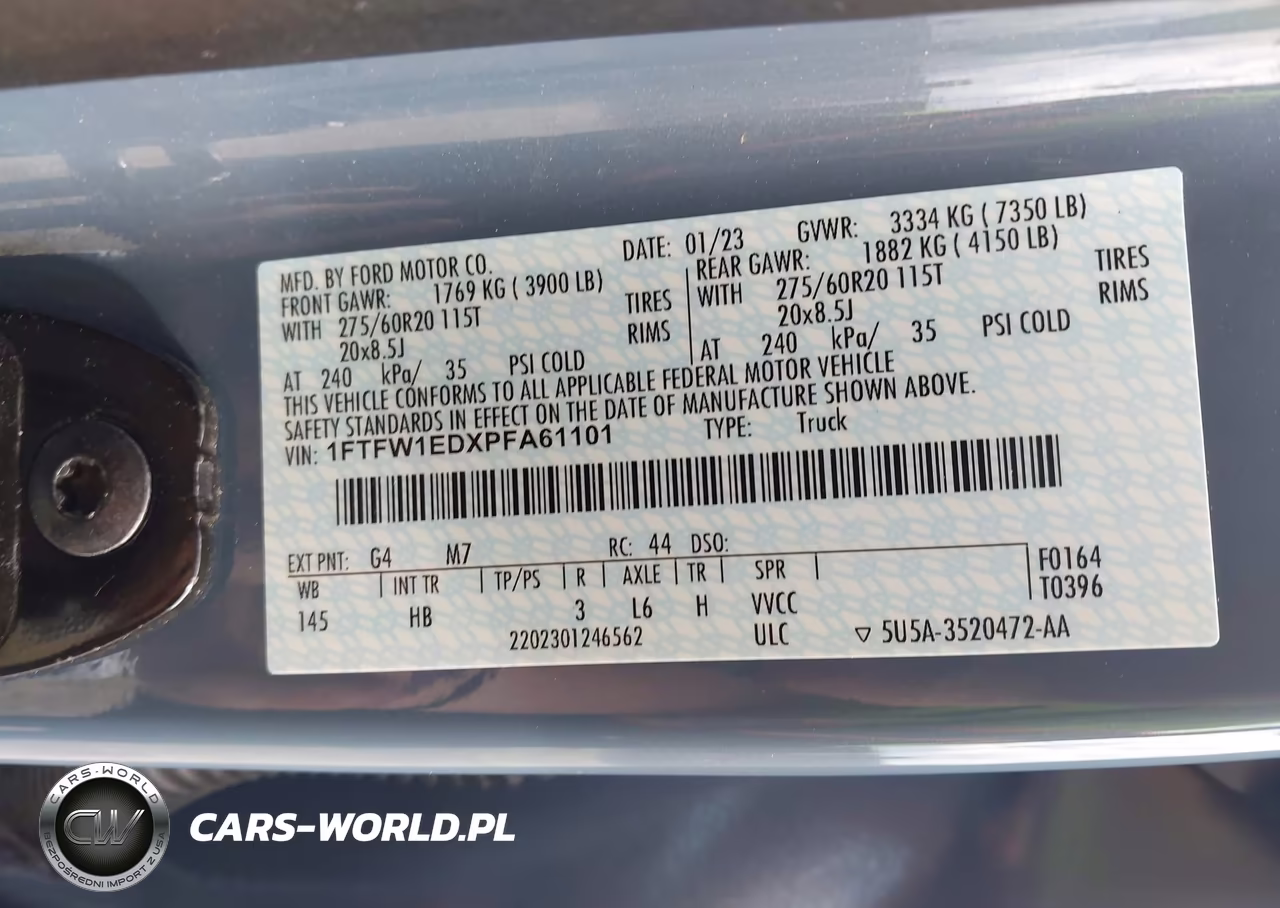 2023 Ford F-150 Lariat VIN:1FTFW1EDXPFA61101 - 9