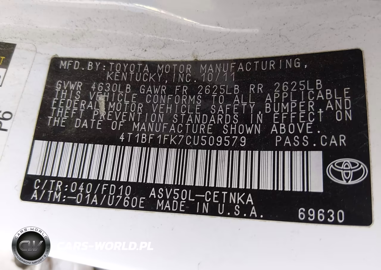 2012 Toyota Camry Le VIN:4T1BF1FK7CU509579 - 9