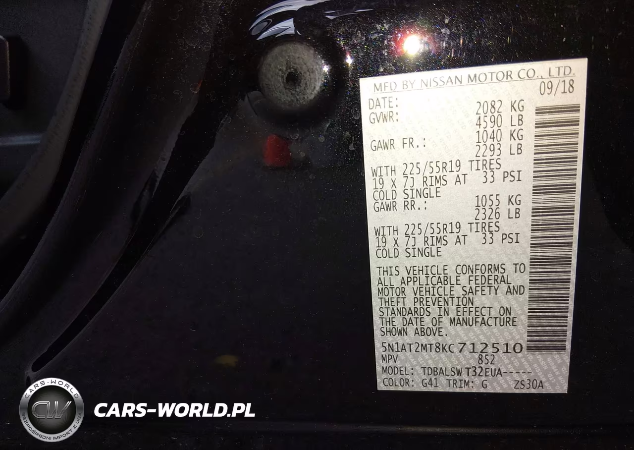 2019 Nissan Rogue Sl VIN:5N1AT2MT8KC712510 - 9