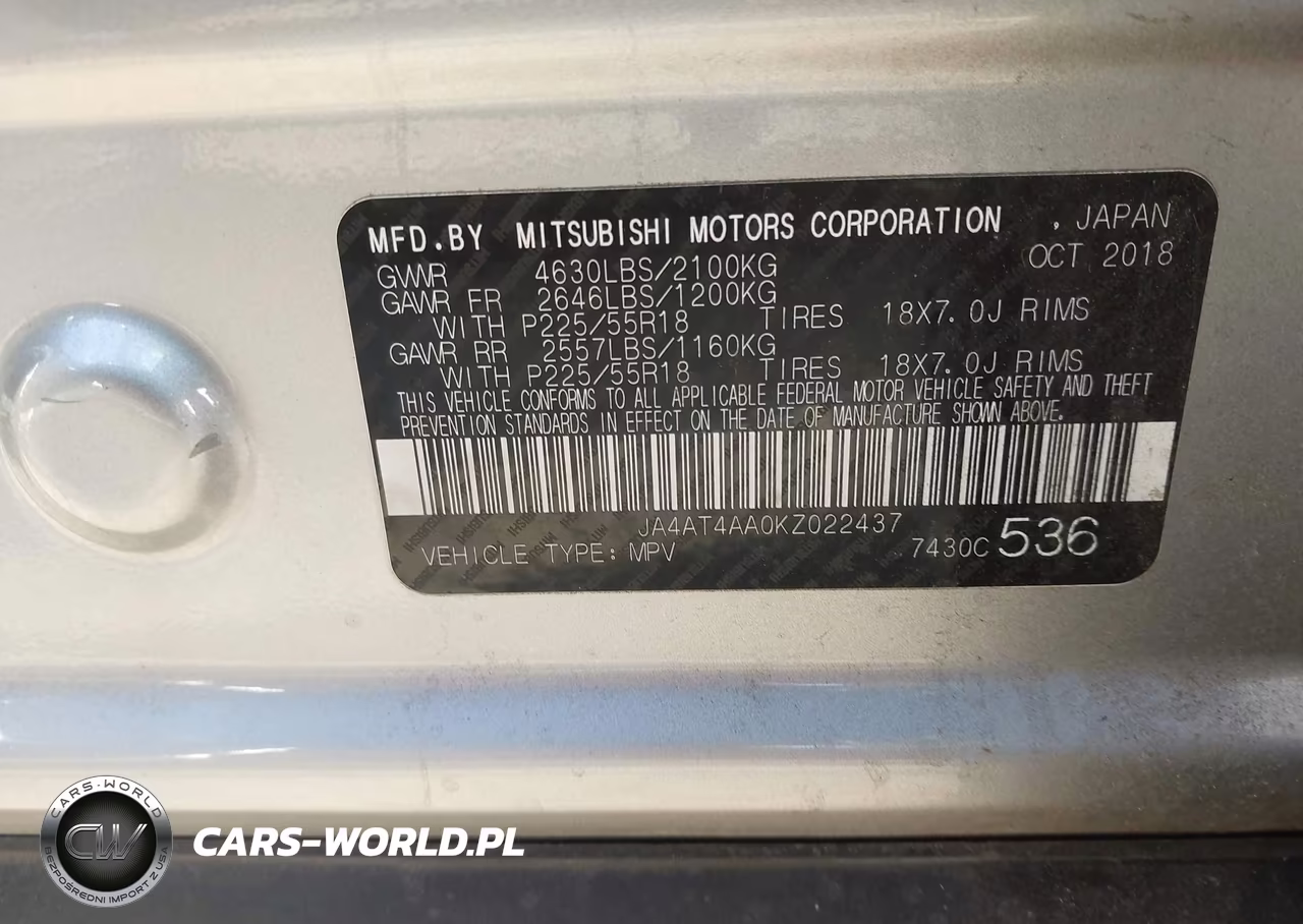 2019 Mitsubishi Eclipse Cross Le VIN:JA4AT4AA0KZ022437 - 9