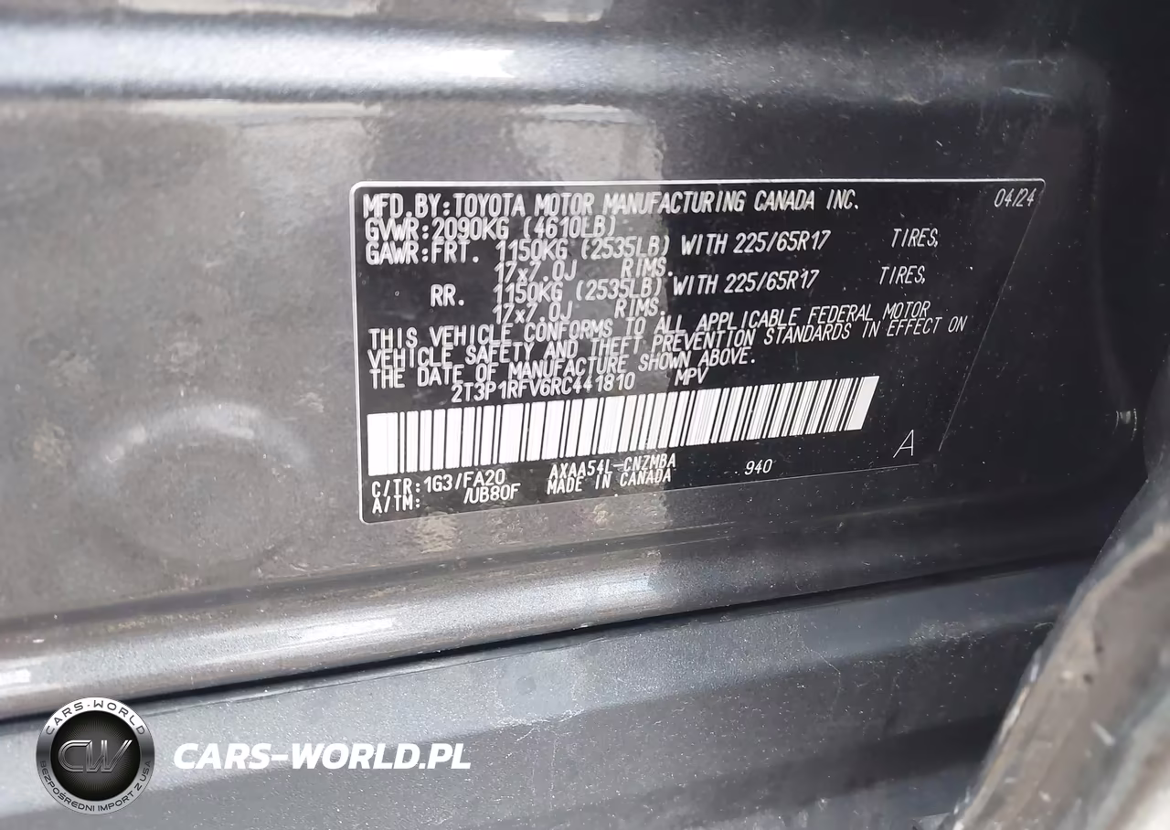2024 Toyota Rav4 Xle VIN:2T3P1RFV6RC441810 - 9