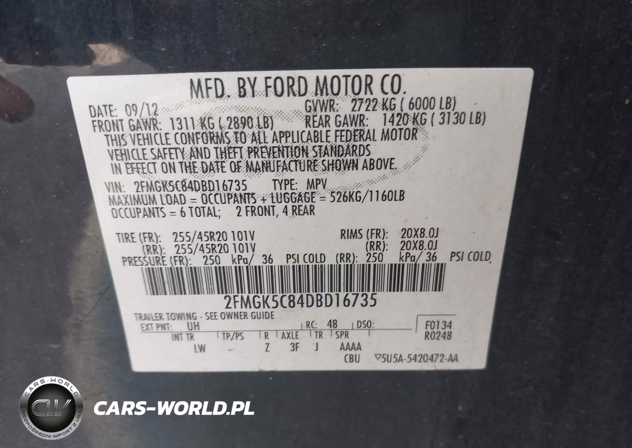 2013 Ford Flex Sel VIN:2FMGK5C84DBD16735 - 9