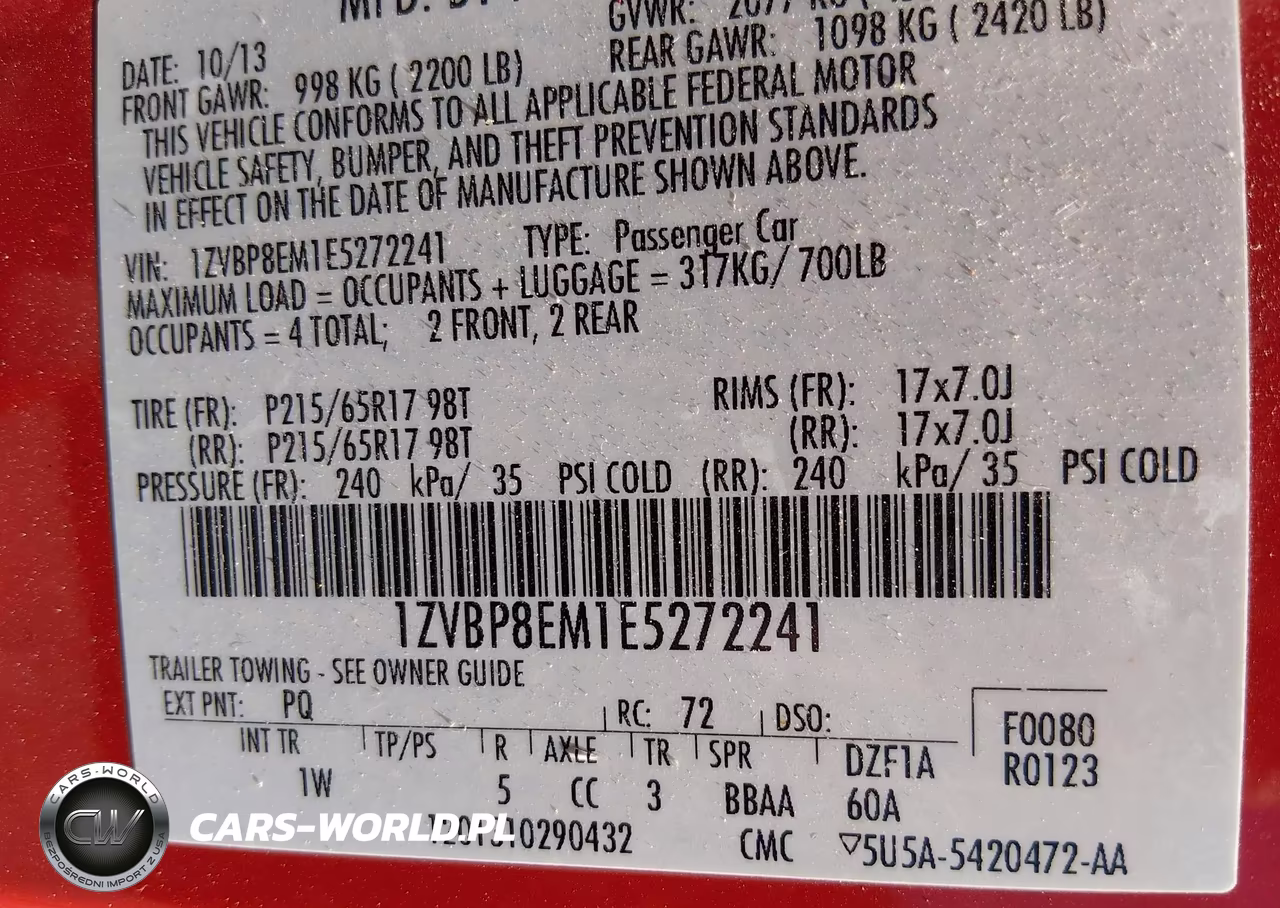 2014 Ford Mustang V6 VIN:1ZVBP8EM1E5272241 - 9