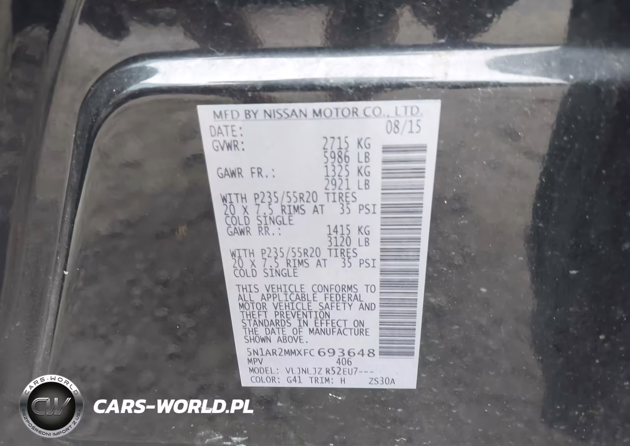 2015 Nissan Pathfinder Platinum VIN:5N1AR2MMXFC693648 - 9