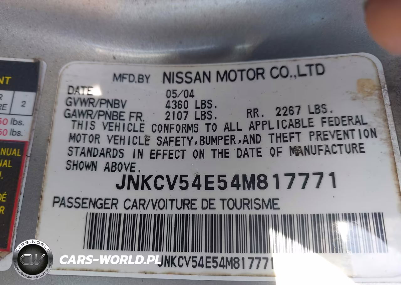 2004 Infiniti G35 VIN:JNKCV54E54M817771 - 9