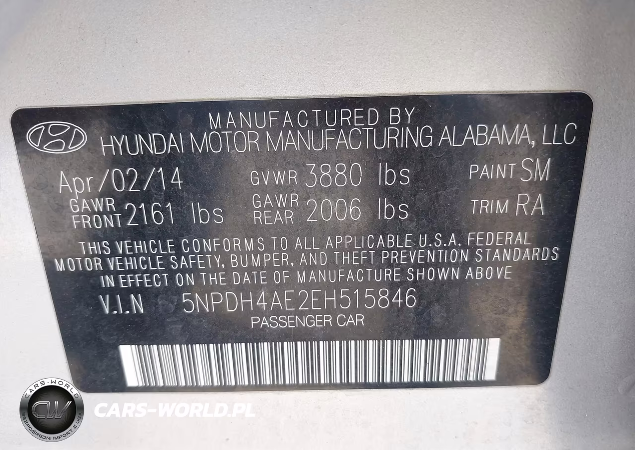 2014 Hyundai Elantra Se VIN:5NPDH4AE2EH515846 - 9
