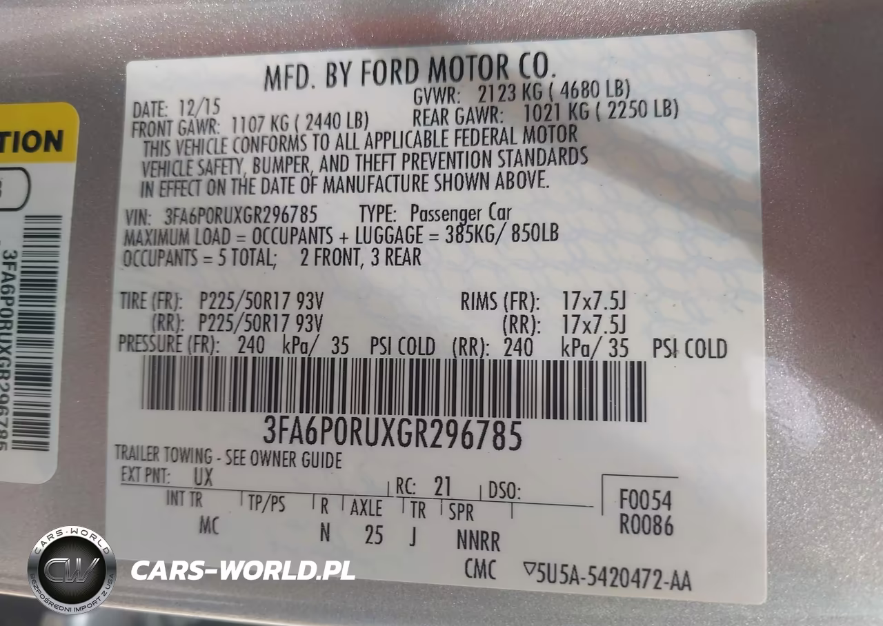 2016 Ford Fusion Hybrid Titanium VIN:3FA6P0RUXGR296785 - 9