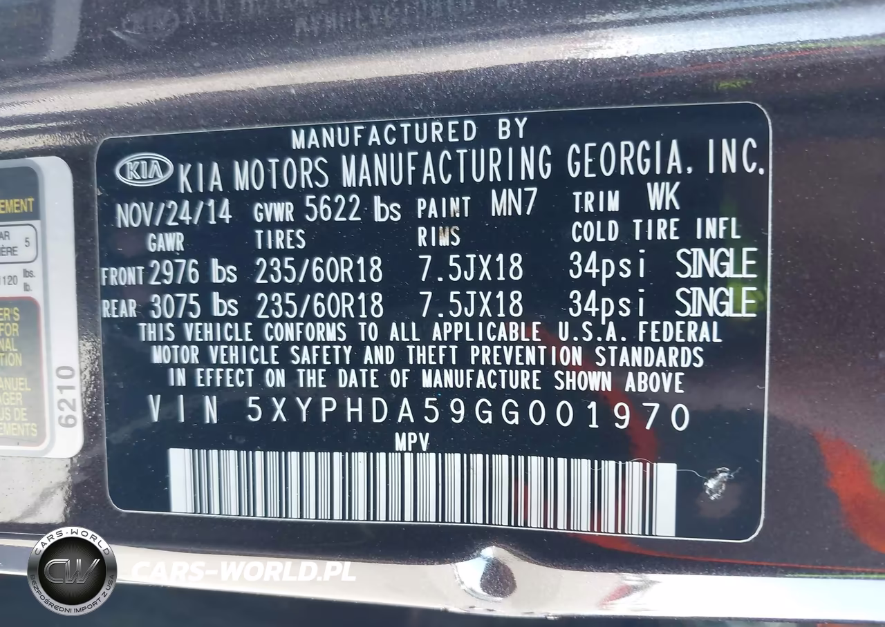 2016 Kia Sorento 3.3L Ex VIN:5XYPHDA59GG001970 - 9