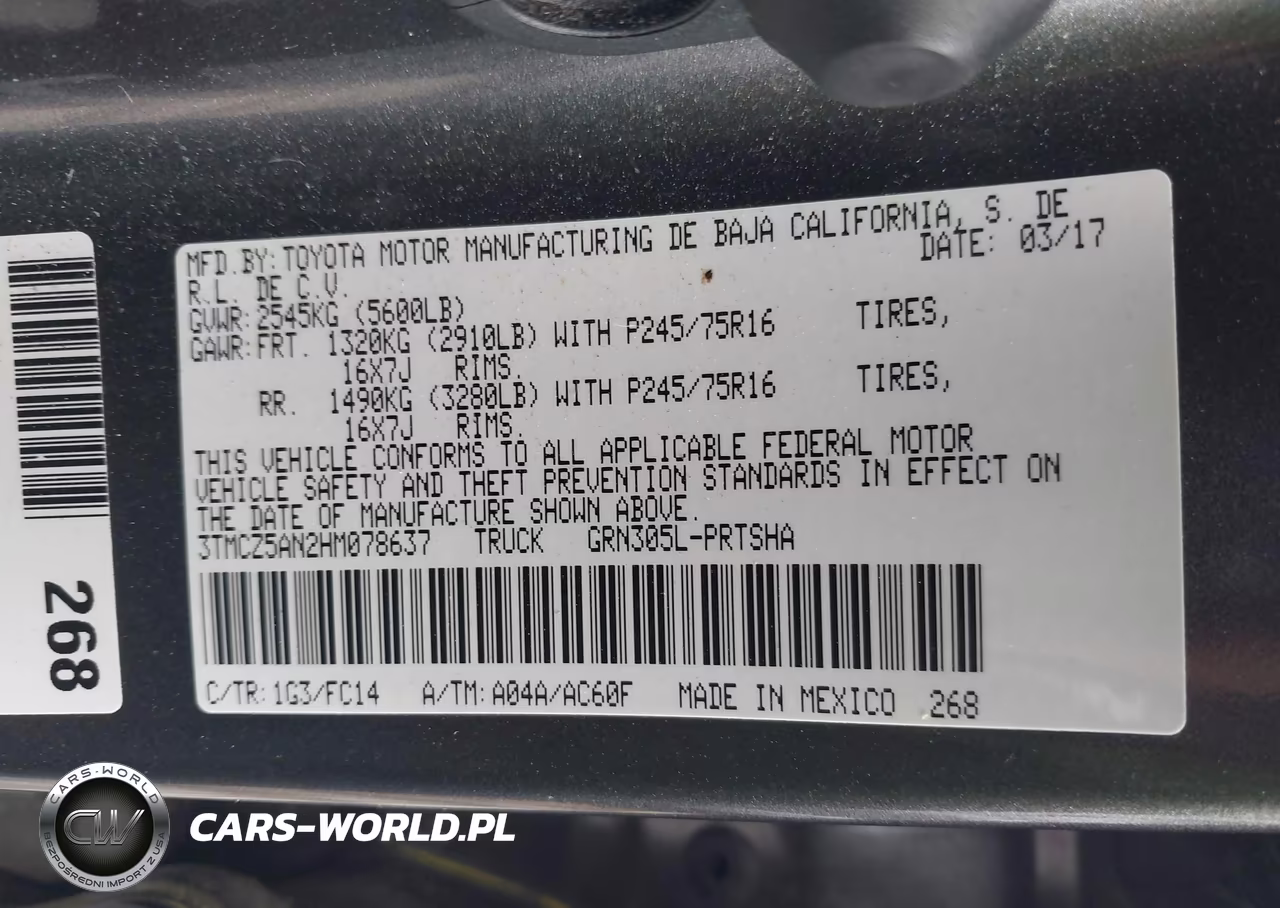 2017 Toyota Tacoma Sr5 V6 VIN:3TMCZ5AN2HM078637 - 9