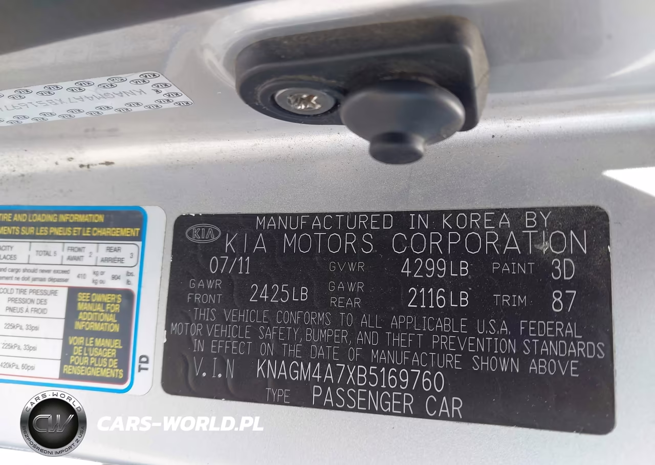 2011 Kia Optima Lx VIN:KNAGM4A7XB5169760 - 9