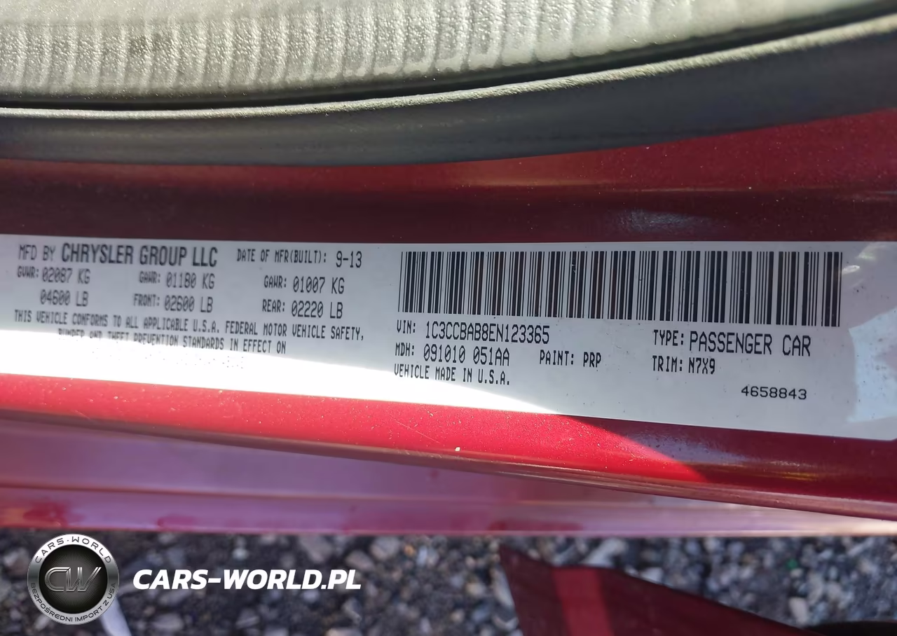 2014 Chrysler 200 Lx VIN:1C3CCBAB8EN123365 - 9