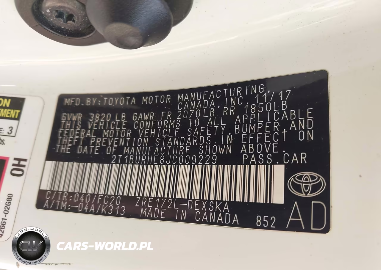 2018 Toyota Corolla Se VIN:2T1BURHE8JC009229 - 9