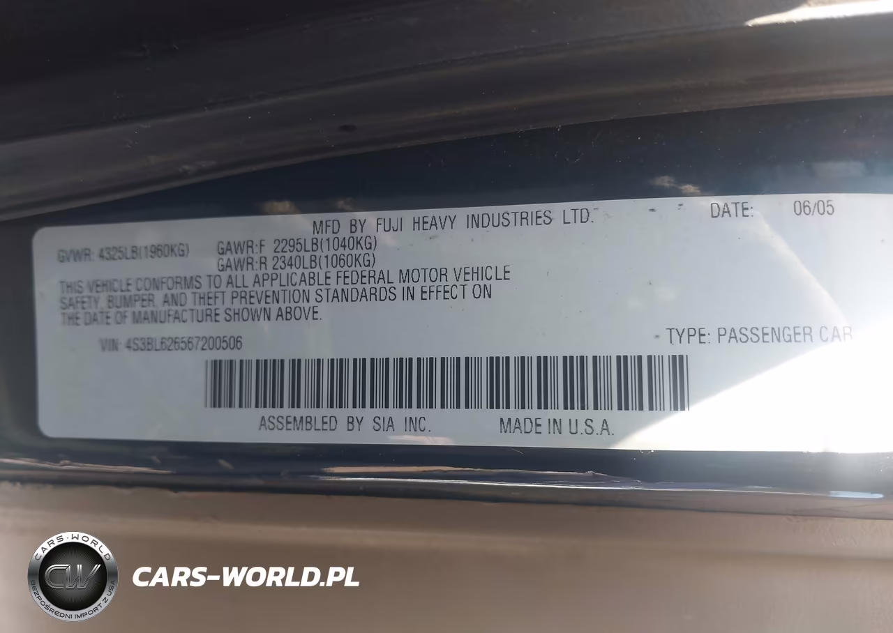 2006 Subaru Legacy 2.5I-2.5I Limited VIN:4S3BL626567200506 - 9