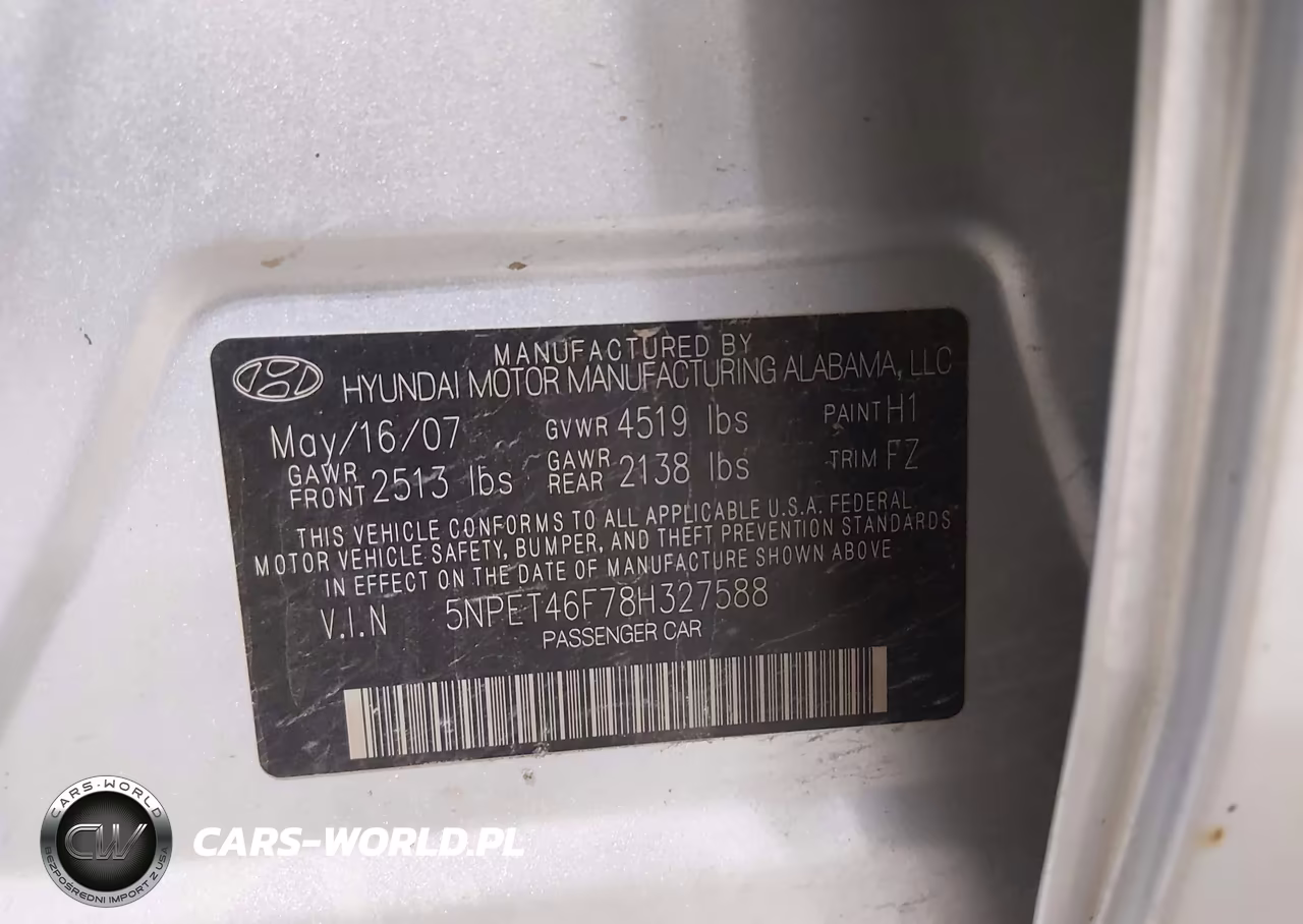 2008 Hyundai Sonata Gls V6 VIN:5NPET46F78H327588 - 9