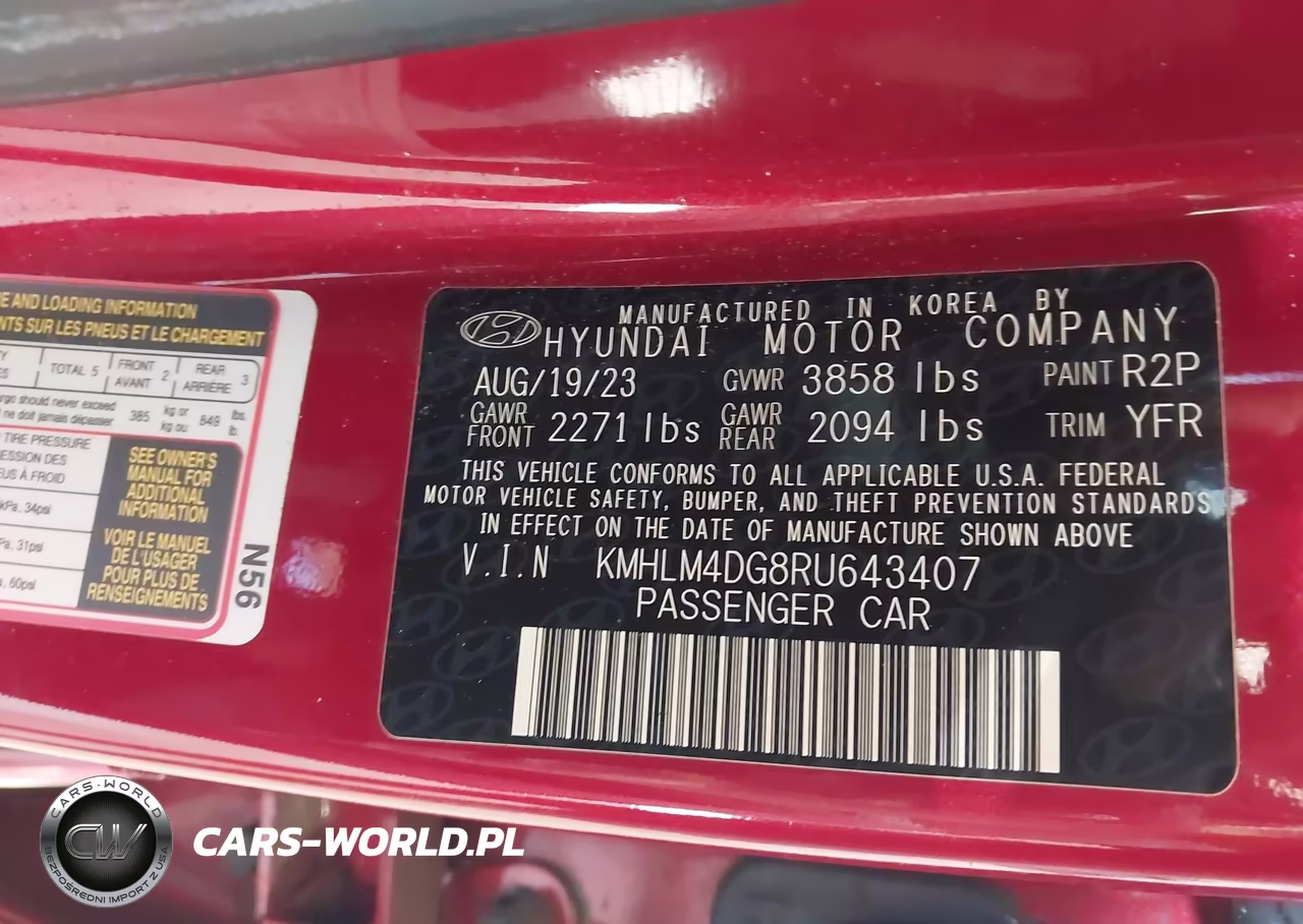 2024 Hyundai Elantra Sel VIN:KMHLM4DG8RU643407 - 9
