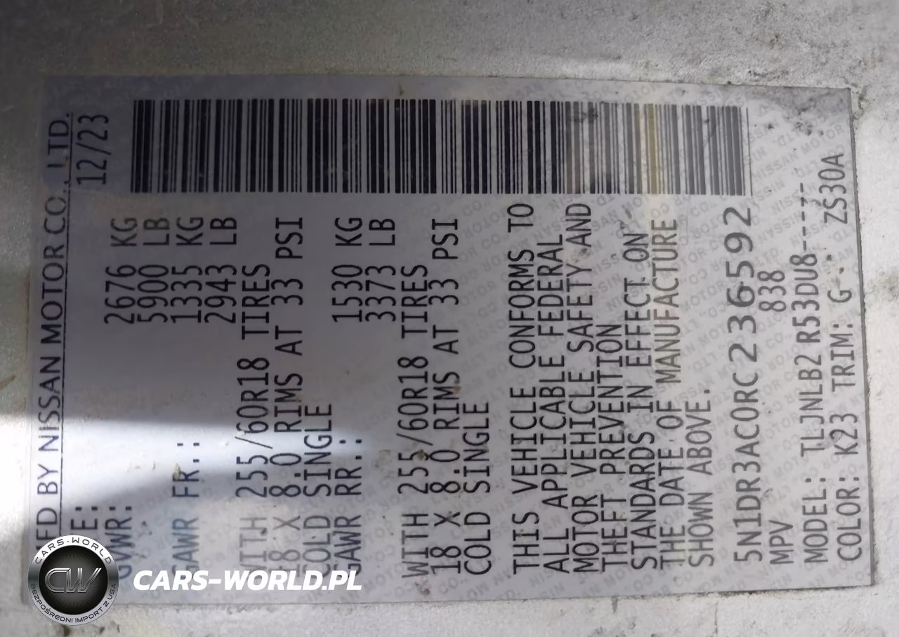 2024 Nissan Pathfinder S 4Wd VIN:5N1DR3AC0RC236592 - 9