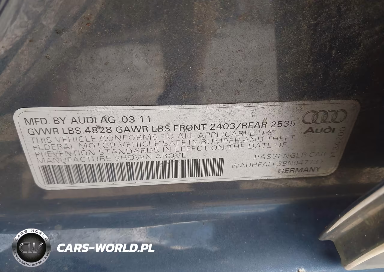 2011 Audi A4 VIN:WAUHFAFL3BN047731 - 9