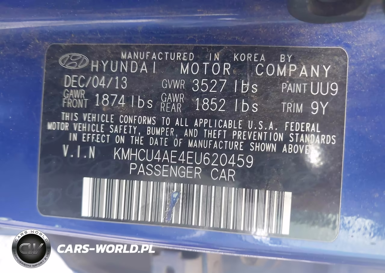 2014 Hyundai Accent Gls VIN:KMHCU4AE4EU620459 - 9