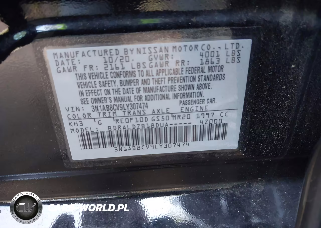 2020 Nissan Sentra Sv Xtronic Cvt VIN:3N1AB8CV9LY307474 - 9