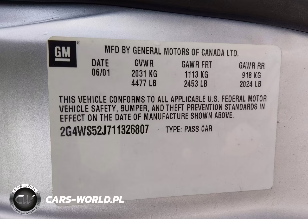 2001 Buick Century Custom VIN:2G4WS52J711326807 - 9