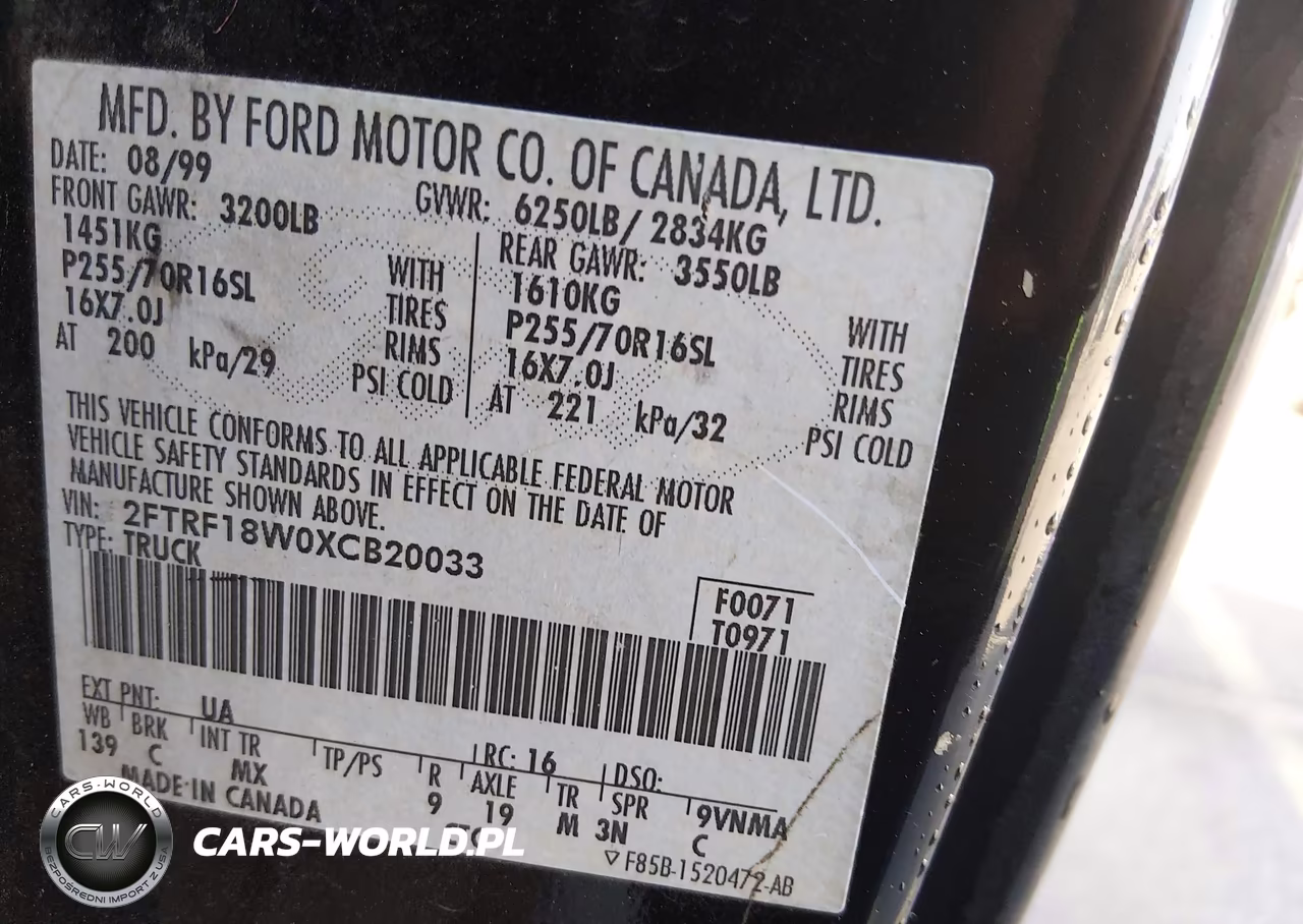 1999 Ford F-150 Lariat-Work Series-Xl-Xlt VIN:2FTRF18W0XCB20033 - 9