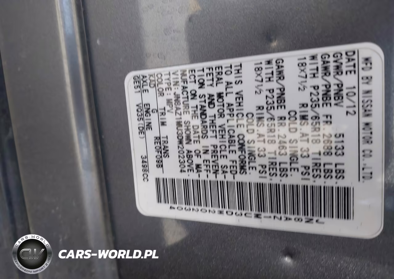 2013 Nissan Murano Sv VIN:JN8AZ1MU3DW202304 - 9