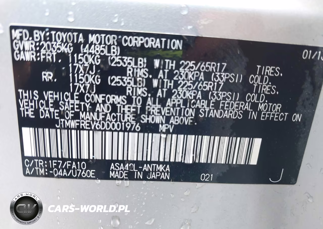 2013 Toyota Rav4 Xle VIN:JTMWFREV6DD001976 - 9