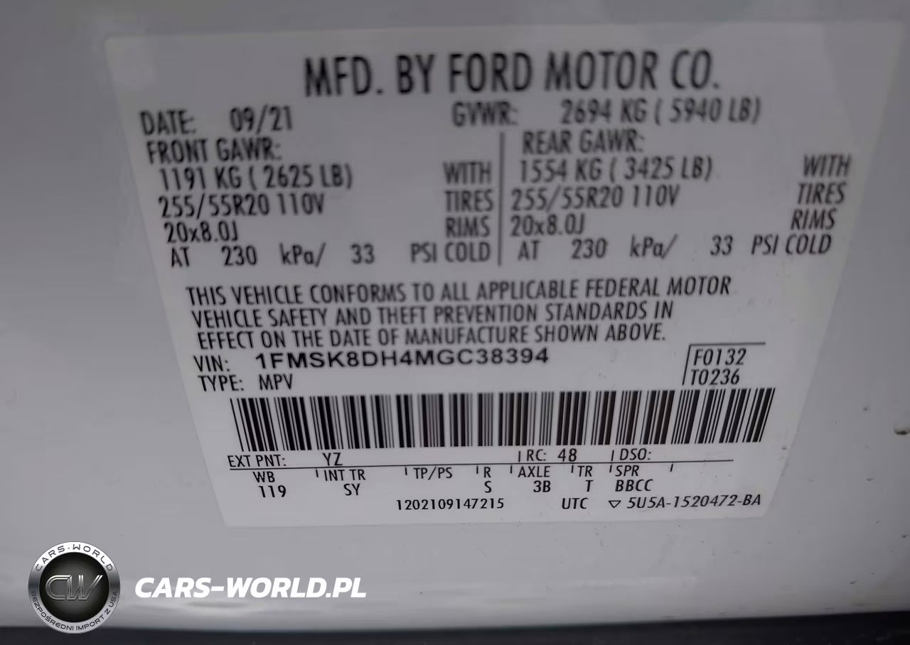 2021 Ford Explorer Xlt VIN:1FMSK8DH4MGC38394 - 9