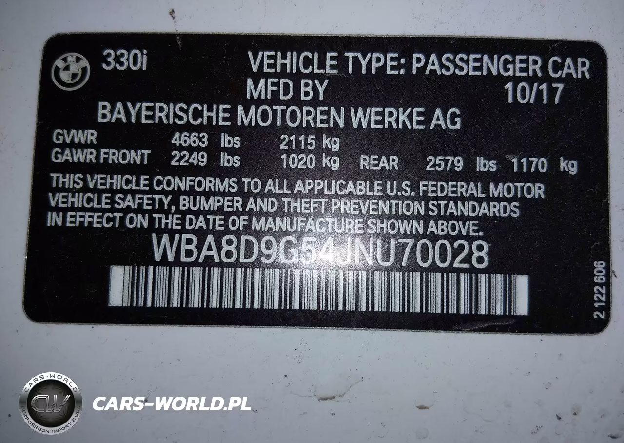 2018 BMW 330I xDrive VIN:WBA8D9G54JNU70028 - 9