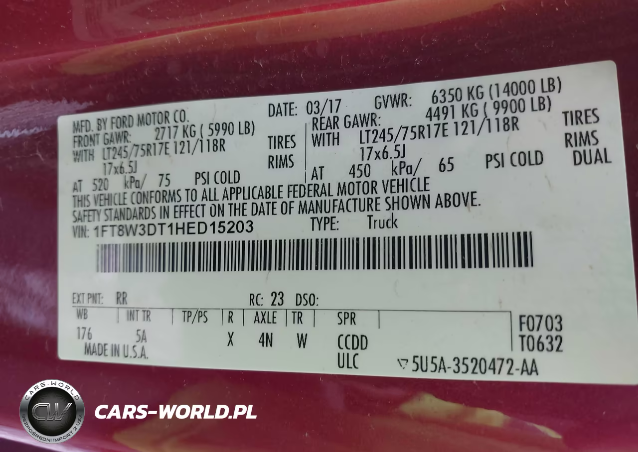 2017 Ford F-350 Lariat VIN:1FT8W3DT1HED15203 - 8