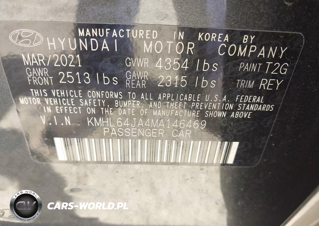 2021 Hyundai Sonata Sel VIN:KMHL64JA4MA146469 - 9