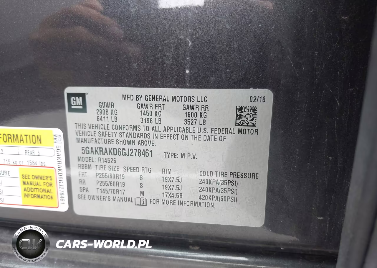 2016 Buick Enclave Convenience VIN:5GAKRAKD6GJ278461 - 9