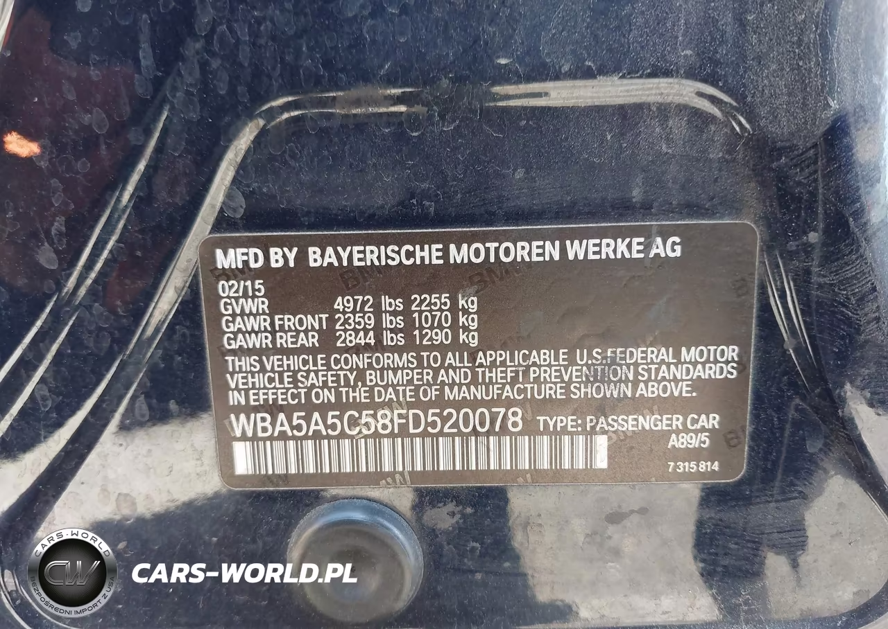 2015 BMW 528I VIN:WBA5A5C58FD520078 - 9
