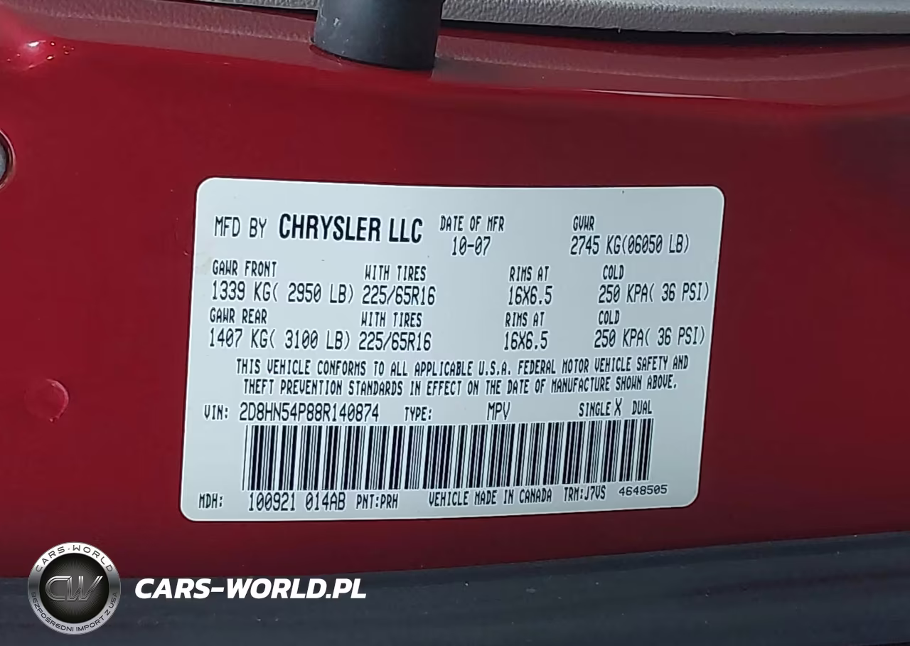 2008 DODGE GRAND CARAVAN SXT VIN:2D8HN54P88R140874 - 9