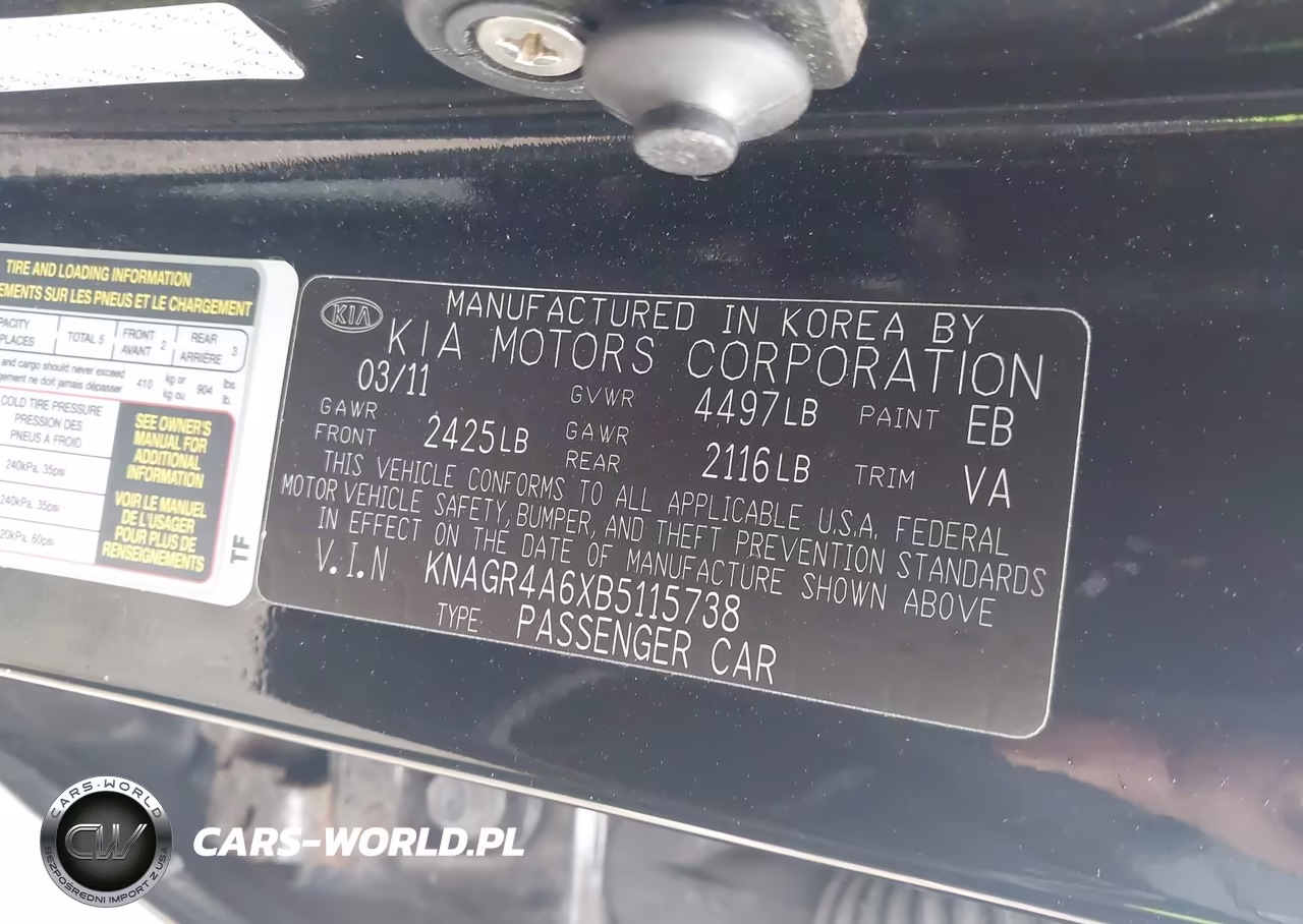 2011 Kia Optima Sx VIN:KNAGR4A6XB5115738 - 9