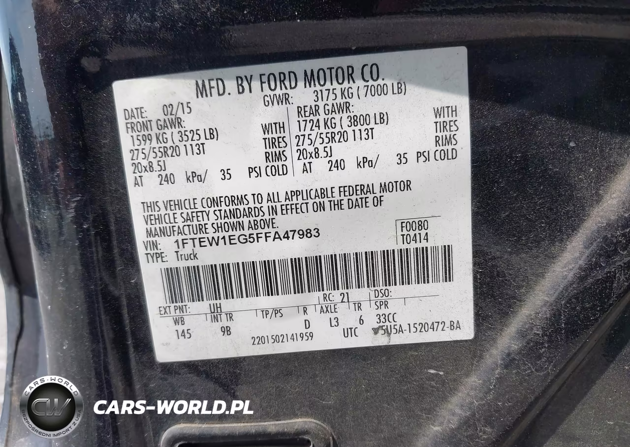 2015 Ford F-150 Platinum VIN:1FTEW1EG5FFA47983 - 9