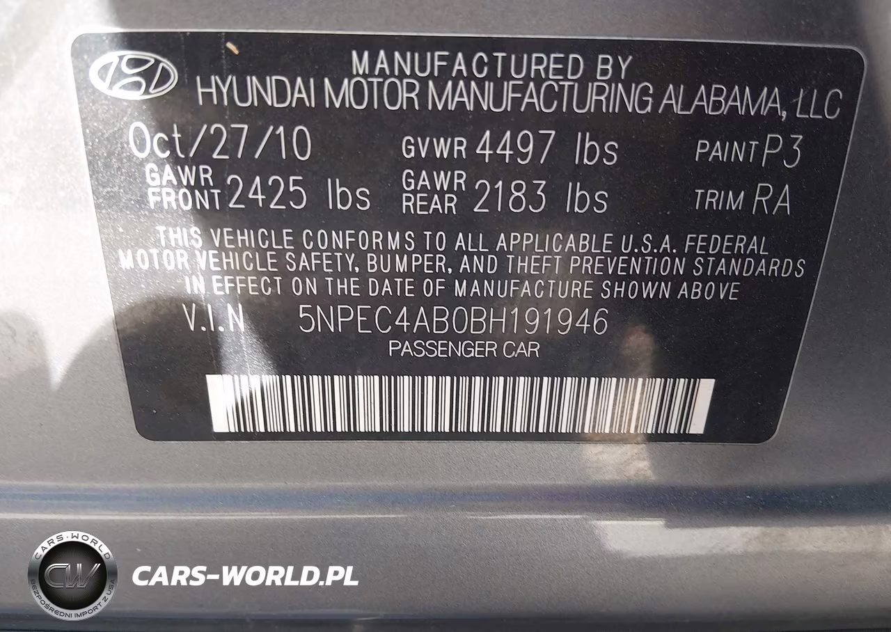 2011 Hyundai Sonata Se 2.0T VIN:5NPEC4AB0BH191946 - 9