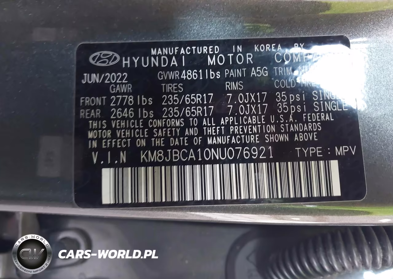 2022 Hyundai Tucson Hybrid Blue VIN:KM8JBCA10NU076921 - 9