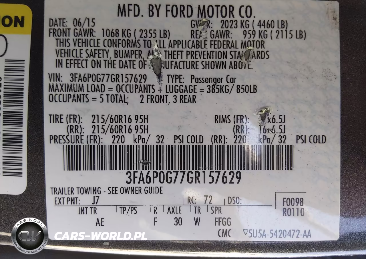 2016 Ford Fusion S VIN:3FA6P0G77GR157629 - 9