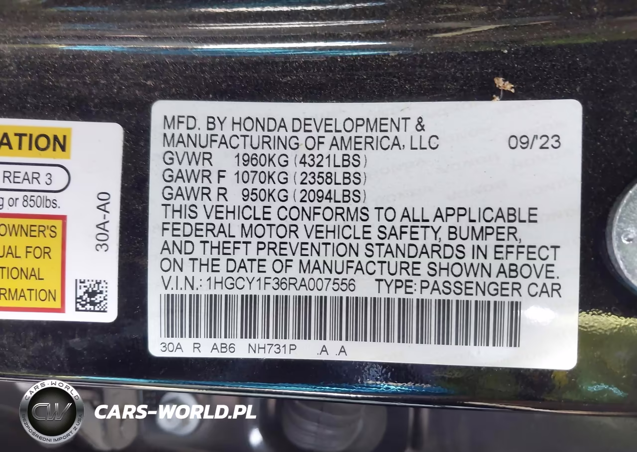 2024 Honda Accord Ex VIN:1HGCY1F36RA007556 - 9